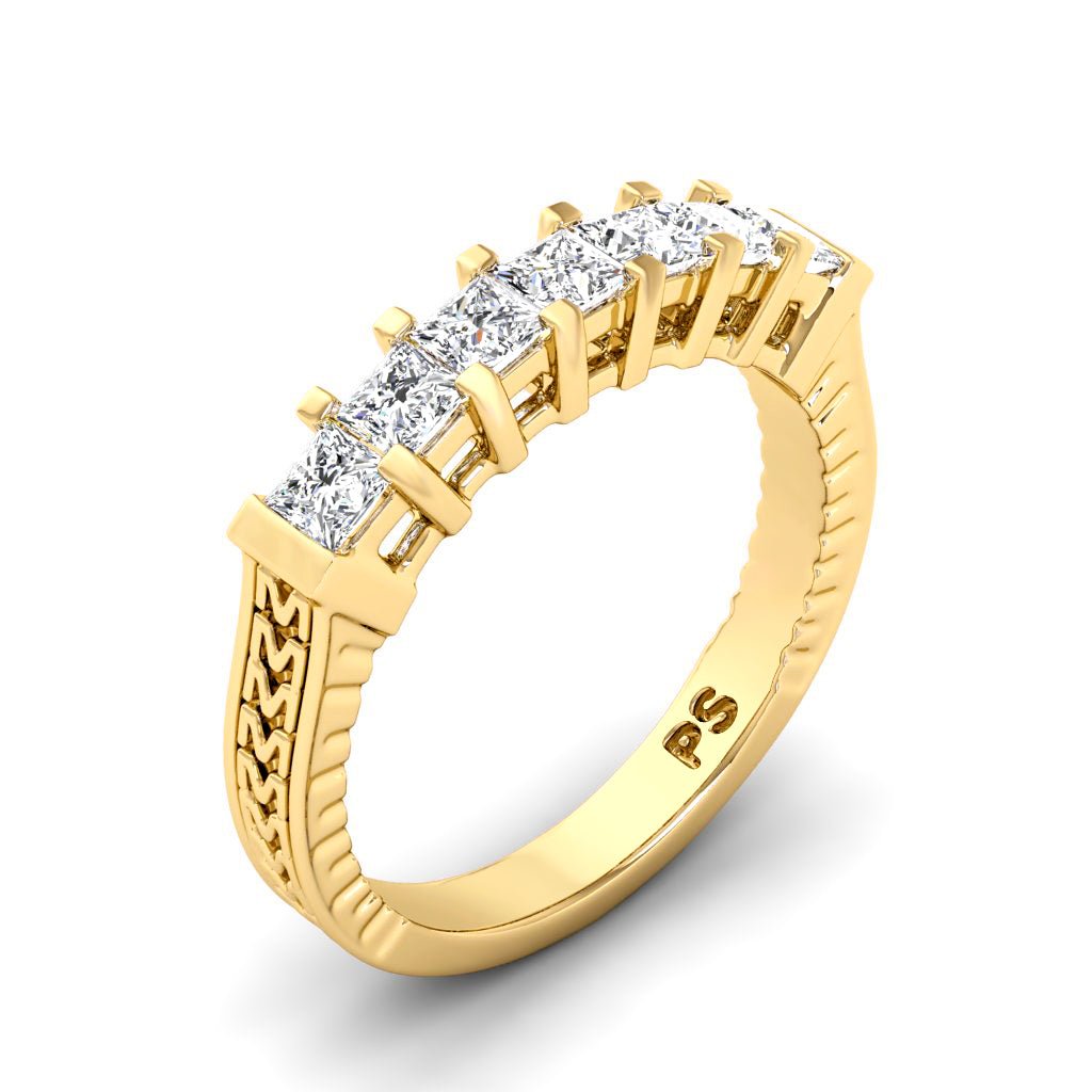 0.80 CT Princess Cut Lab Grown Diamonds - Wedding Band - Primestyle.com