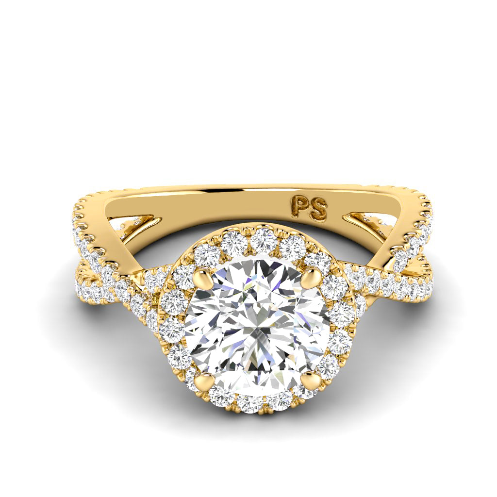 1.10-3.60 CT Round & Oval Cut Lab Grown Diamonds - Halo Ring