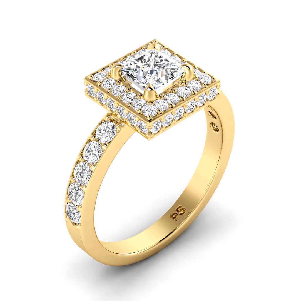 1.35-2.50 CT Princess & Round Cut Natural Diamonds - Engagement Ring