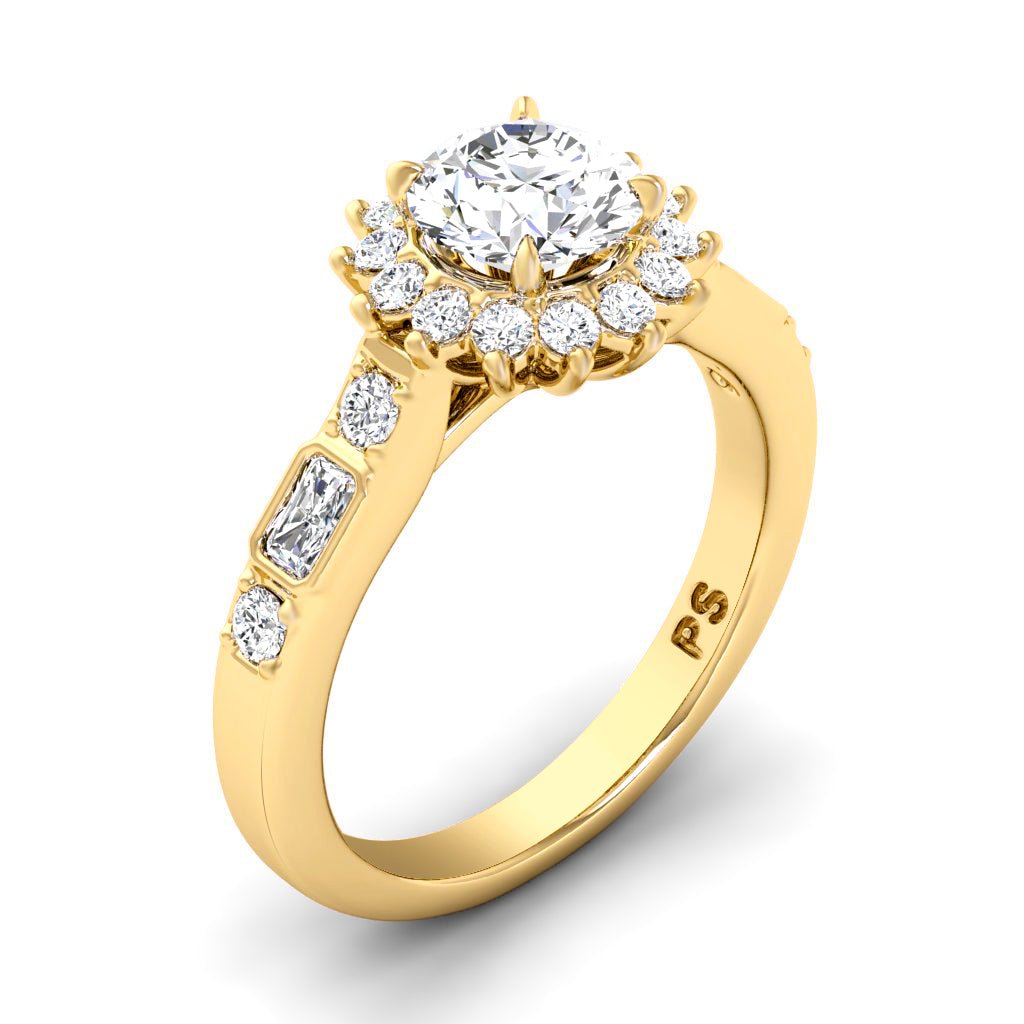 0.92-2.07 CT Radiant & Round Cut Natural Diamonds - Engagement Ring