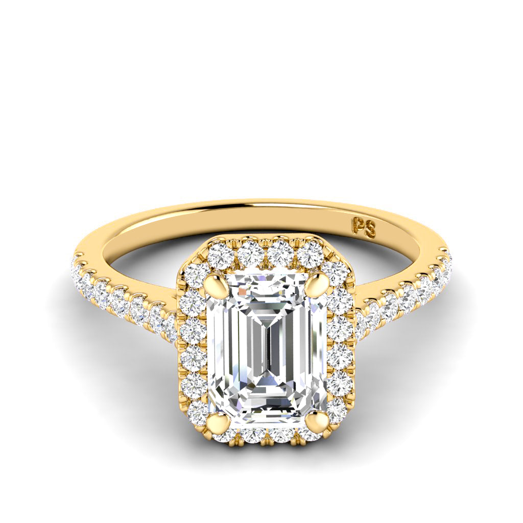 0.95-3.45 CT Round & Emerald Cut Lab Grown Diamonds - Halo Ring