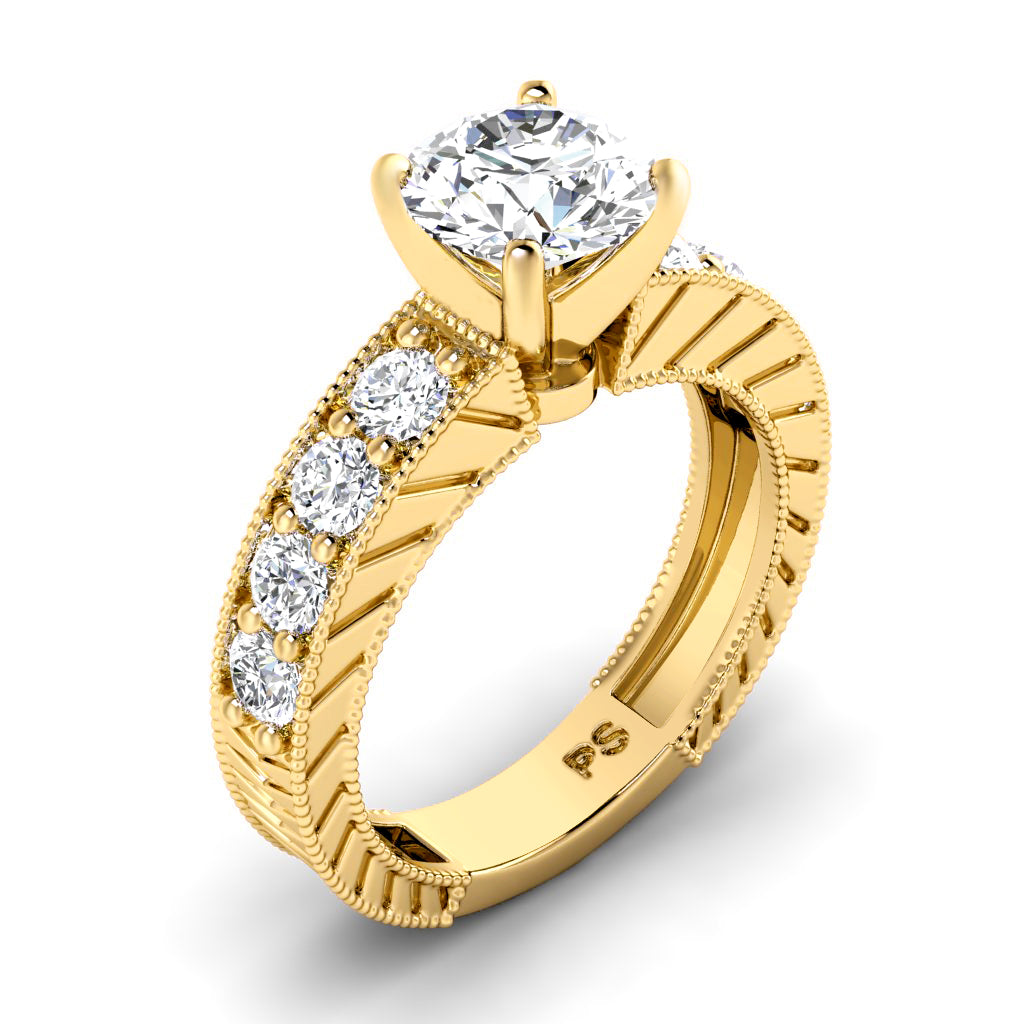 1.20-2.35 CT Princess & Round Cut Natural Diamonds - Engagement Ring