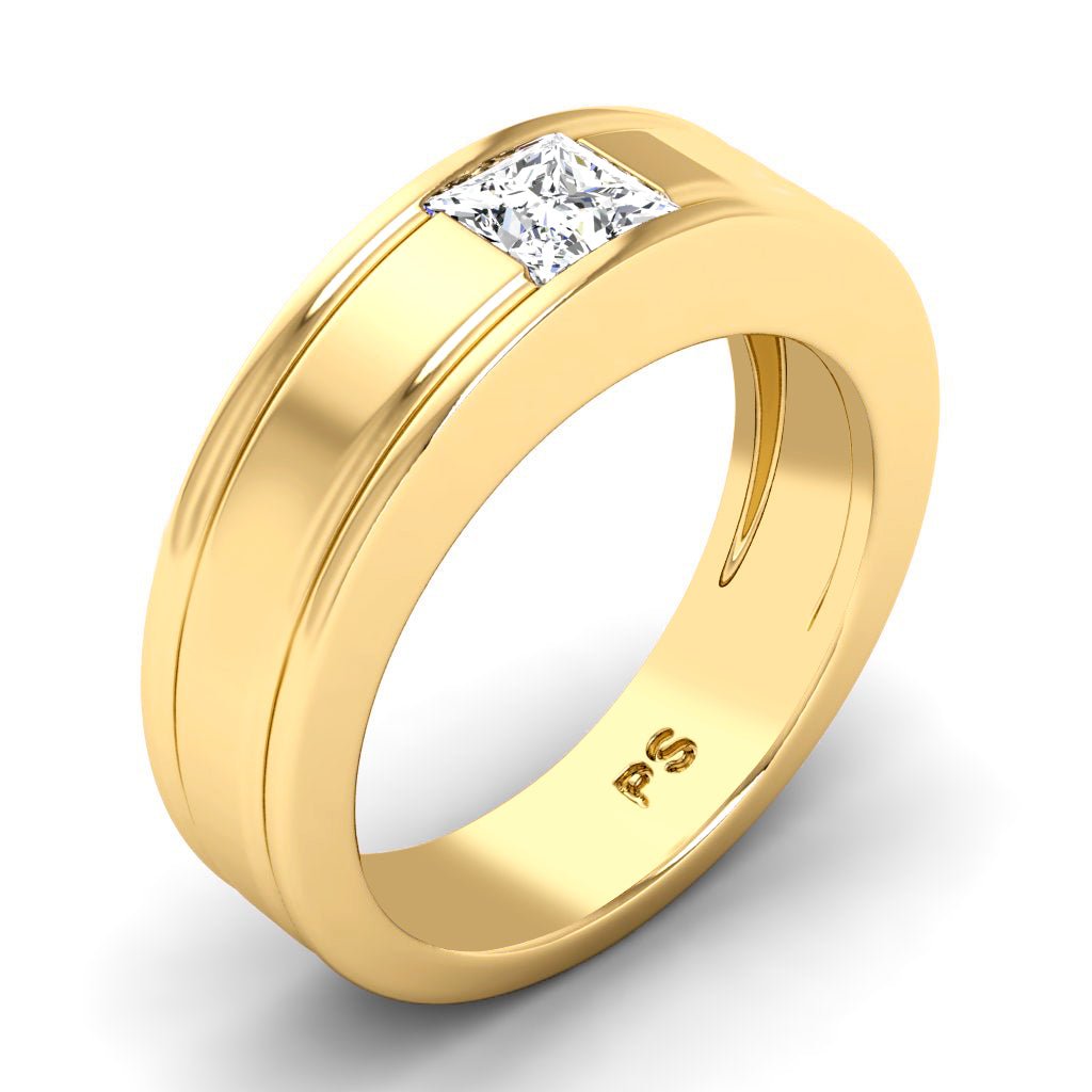 0.65 CT Princess Cut Natural Diamonds - Mens Wedding Bands - Primestyle.com