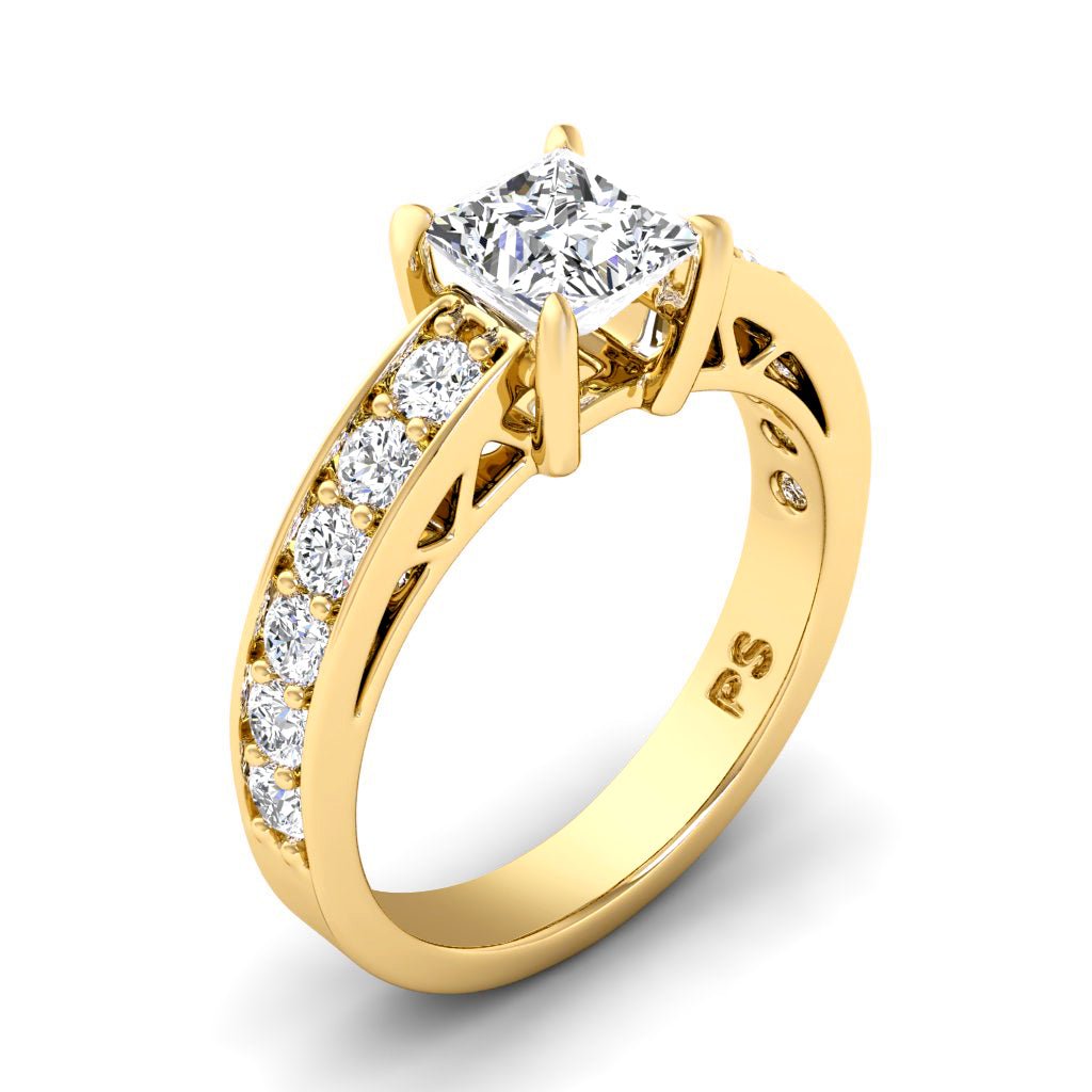 1.00-6.50 CT Princess & Round Cut Lab Grown Diamonds - Engagement Ring