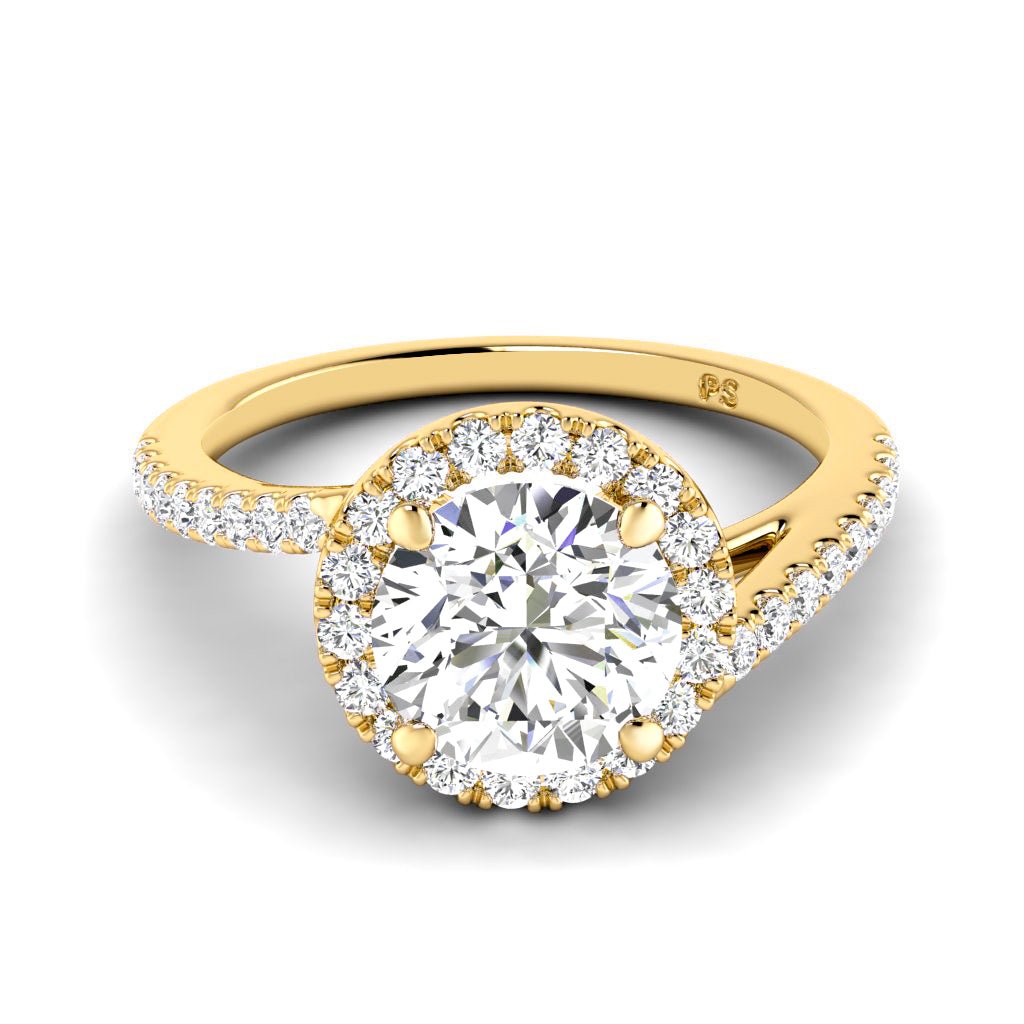 0.85-6.35 CT Round Cut Diamonds - Halo Rings