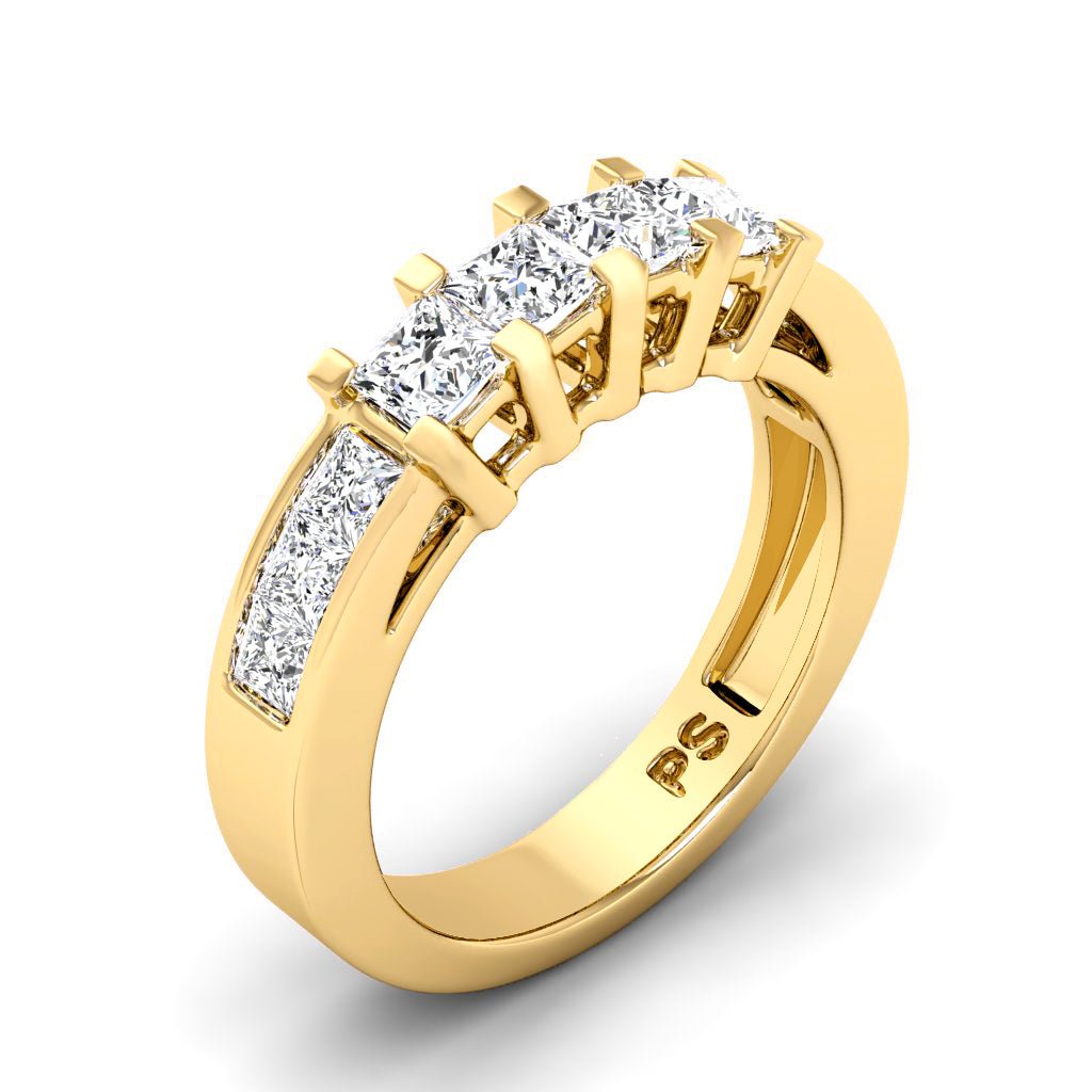 1.10 CT Princess Cut Natural Diamonds - Wedding Band - Primestyle.com