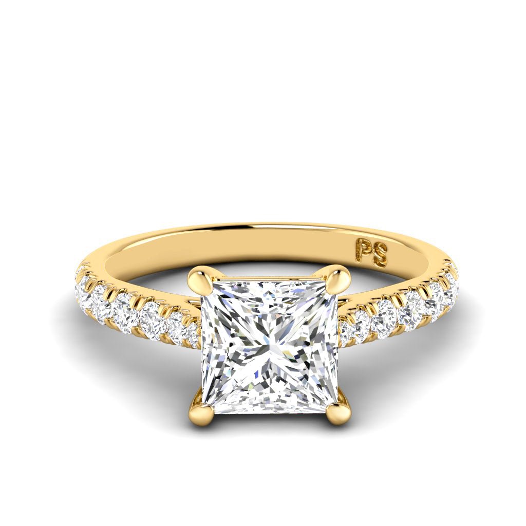 0.85-6.35 CT Princess & Round Cut Lab Grown Diamonds - Engagement Ring