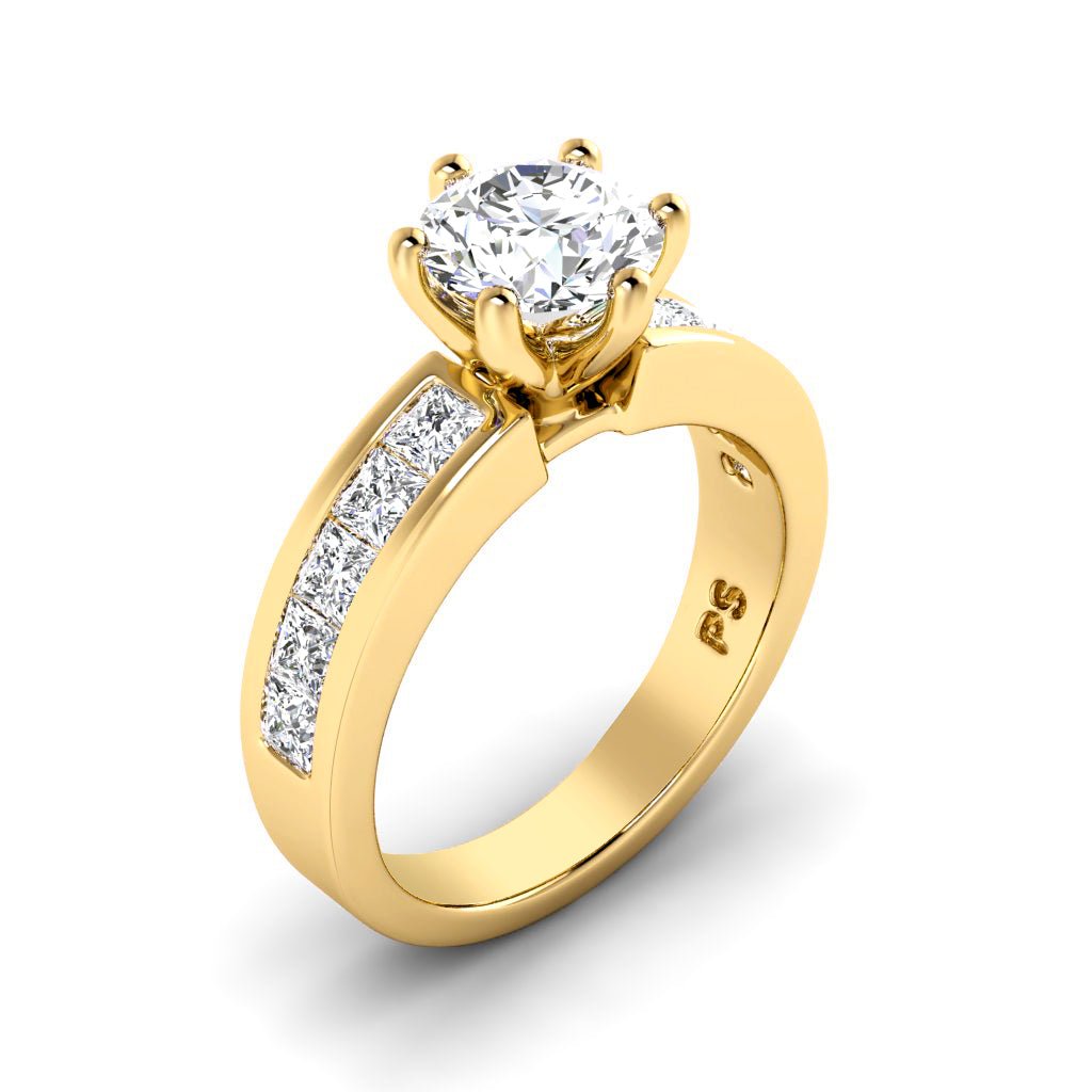 1.40 - 6.90 CT Princess & Round Cut Diamonds - Engagement Ring - Primestyle.com