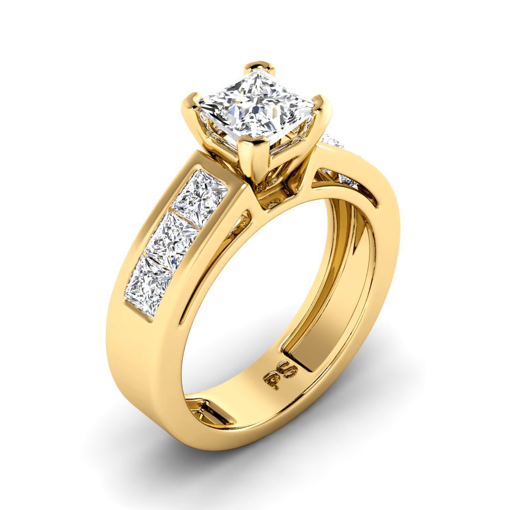 1.40-2.55 CT Princess Cut Natural Diamonds - Engagement Ring