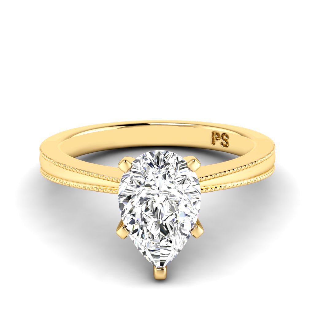 0.50 - 3.00 CT Pear Cut Lab Grown Diamonds - Solitaire Ring - Primestyle.com
