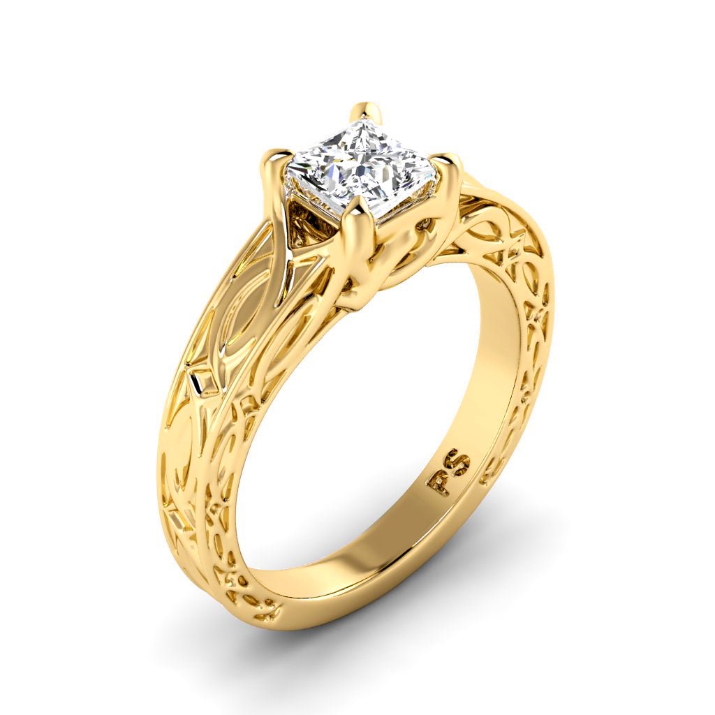 0.35-1.50 CT Princess Cut Natural Diamonds - Solitaire Rings