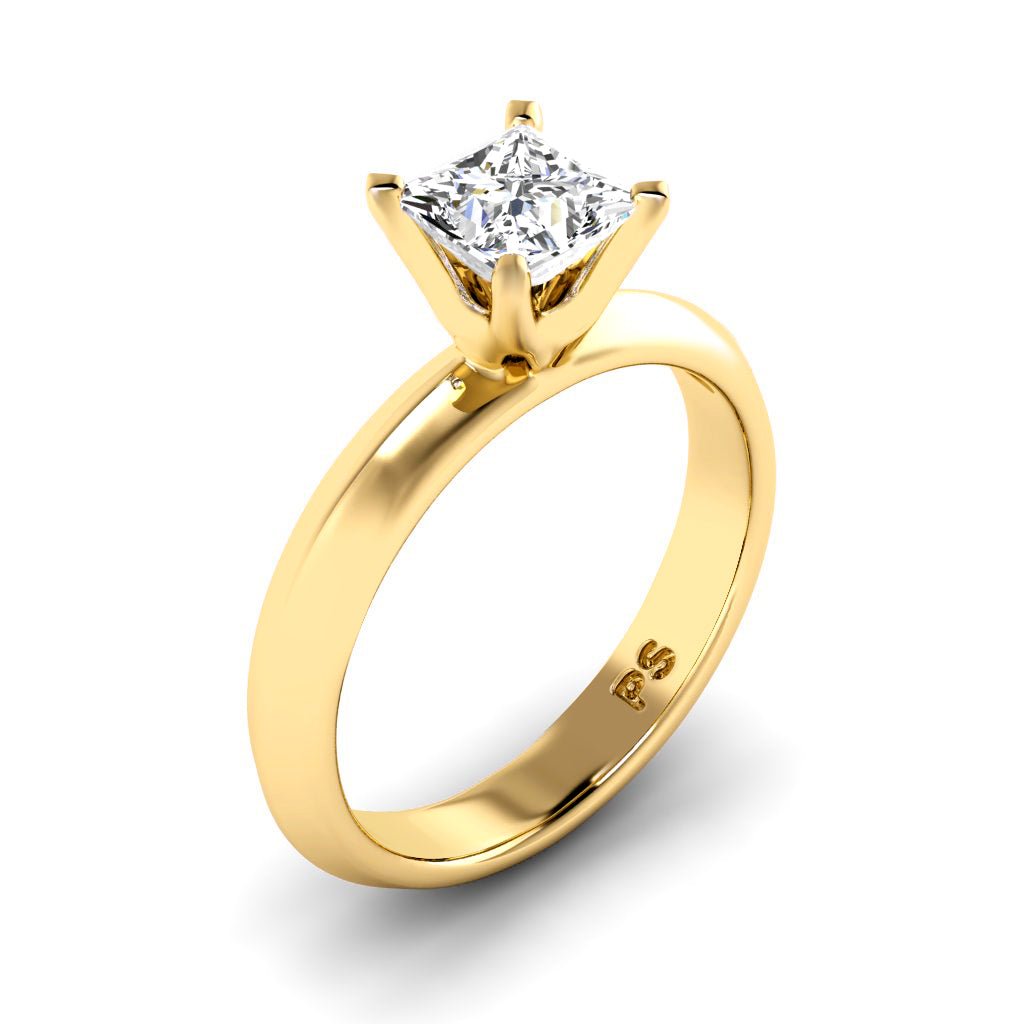 0.35-1.50 CT Princess Cut Natural Diamonds - Solitaire Rings