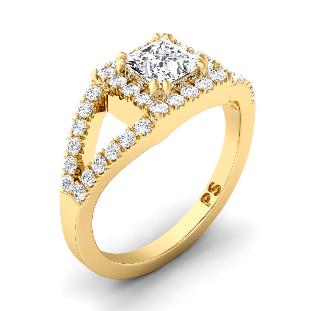 0.95-6.45 CT Princess & Round Cut Lab Grown Diamonds - Engagement Ring