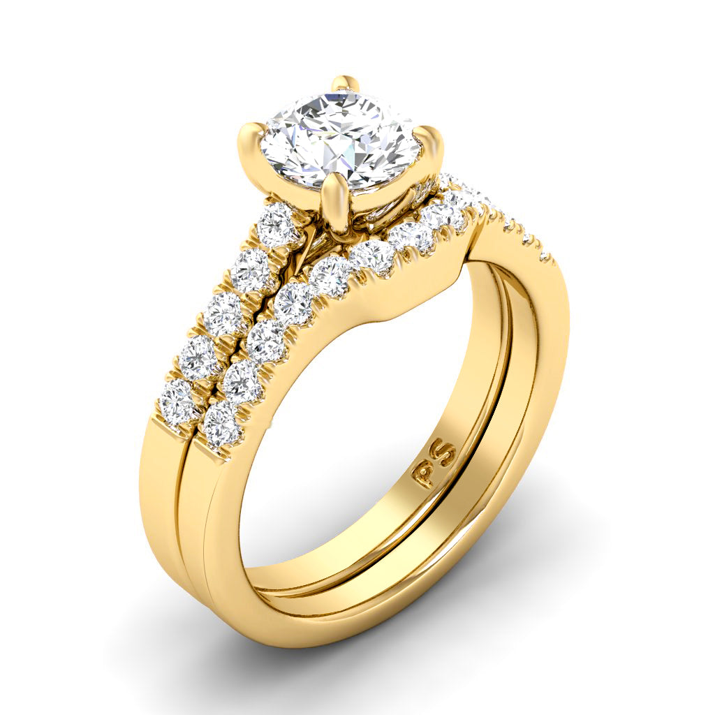 0.90-2.05 CT Round & Princess Cut Diamonds - Bridal Set