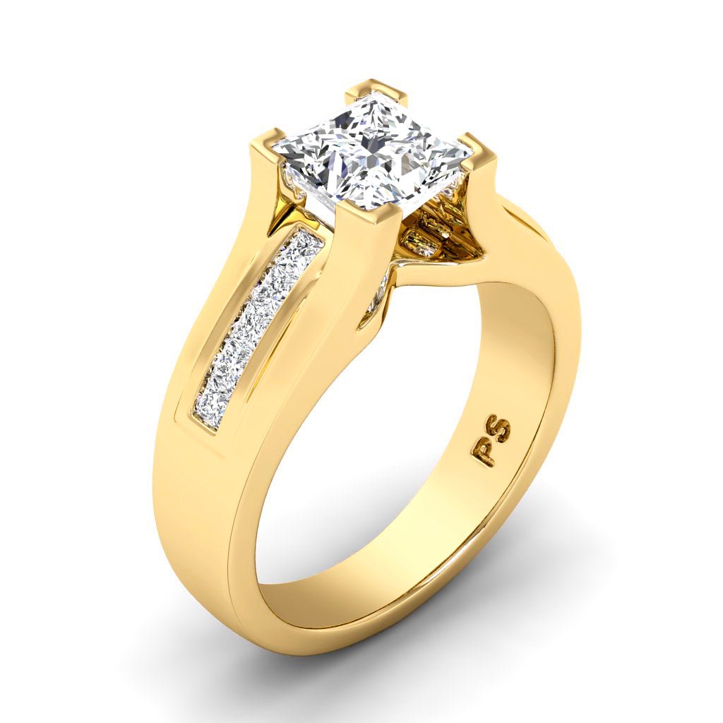 0.85-6.35 CT Princess Cut Lab Grown Diamonds - Engagement Ring