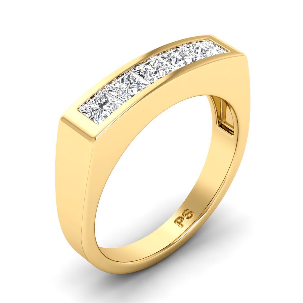 1.00 CT Princess Cut Lab Grown Diamonds - Mens Wedding Band - Primestyle.com