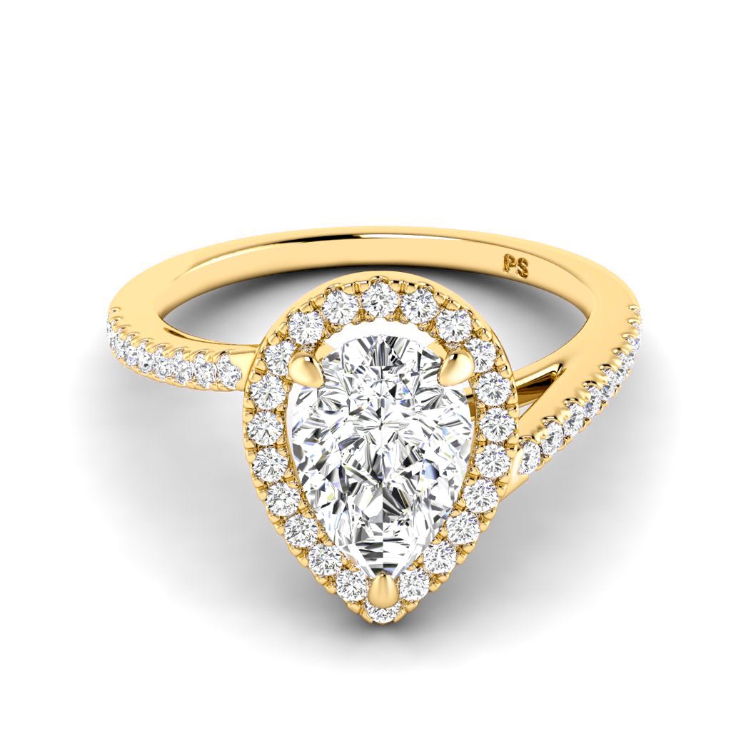 0.85-6.35 CT Pear & Round Cut Diamonds - Halo Rings
