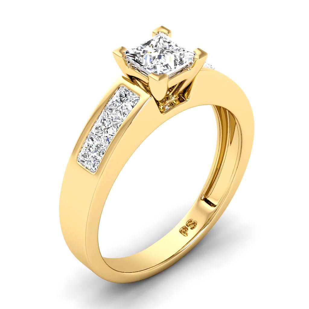 1.15-2.30 CT Princess Cut Natural Diamonds - Engagement Ring