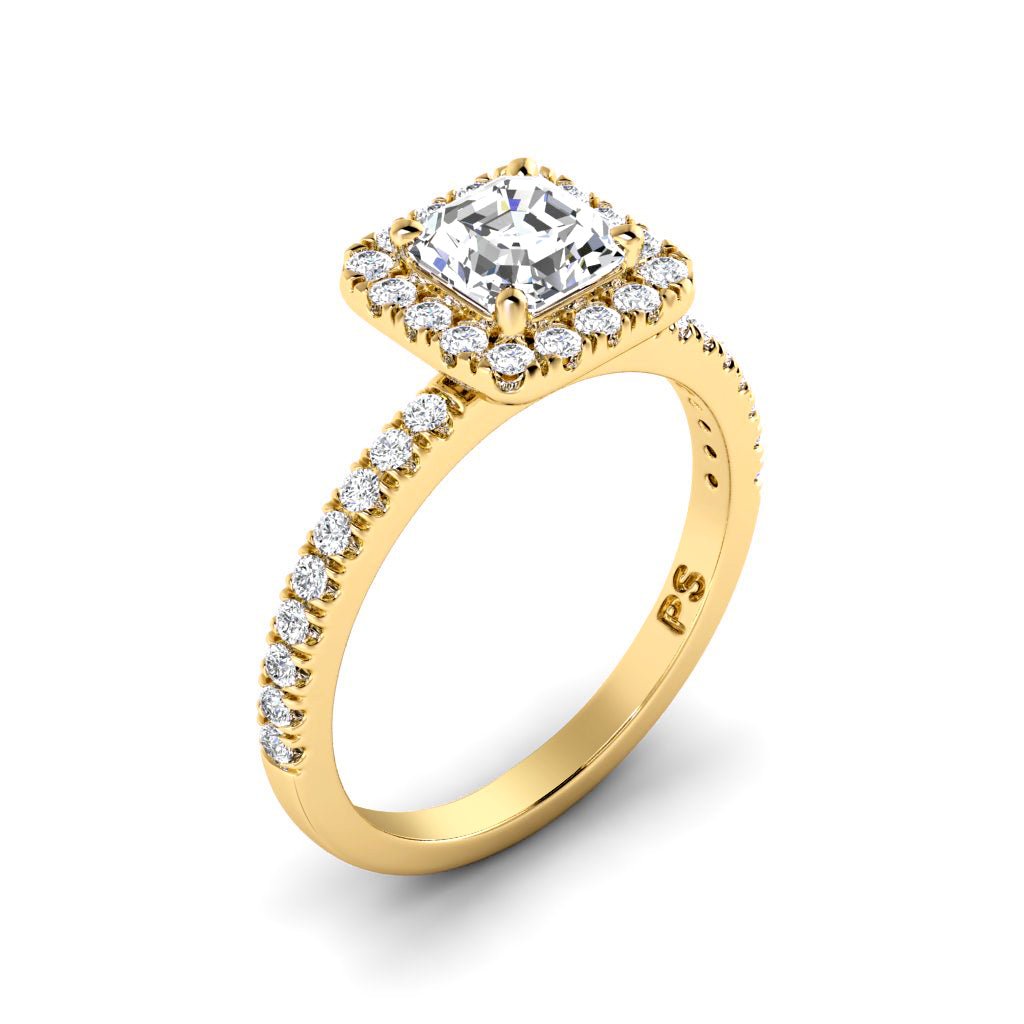 0.95 - 6.45 CT Ascher & Round Cut Diamonds - Engagement Ring - Primestyle.com