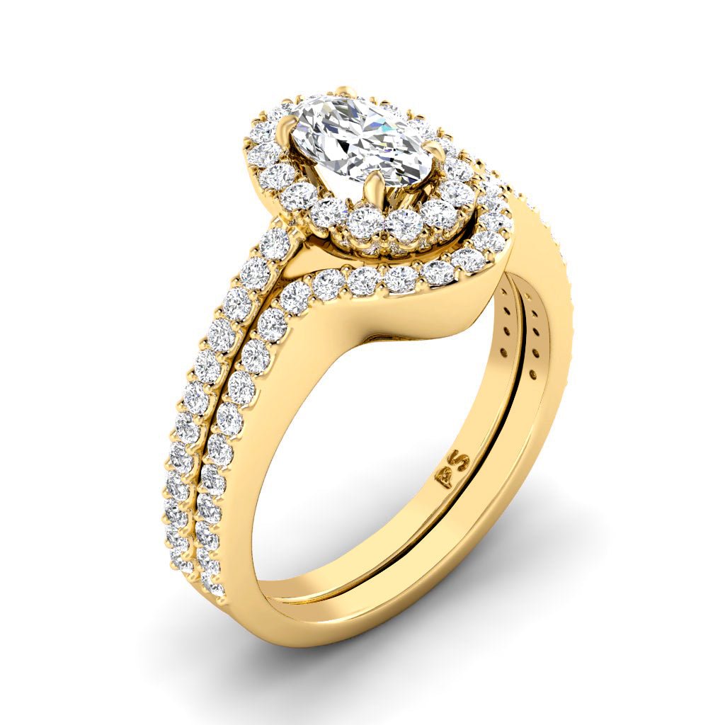 1.10-2.25 CT Oval & Round Cut Natural Diamonds - Bridal Set