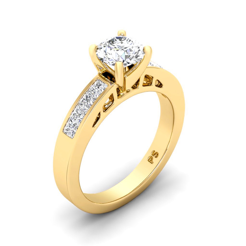 0.85 - 2.00 CT Princess & Round Cut Natural Diamonds - Engagement Ring - Primestyle.com