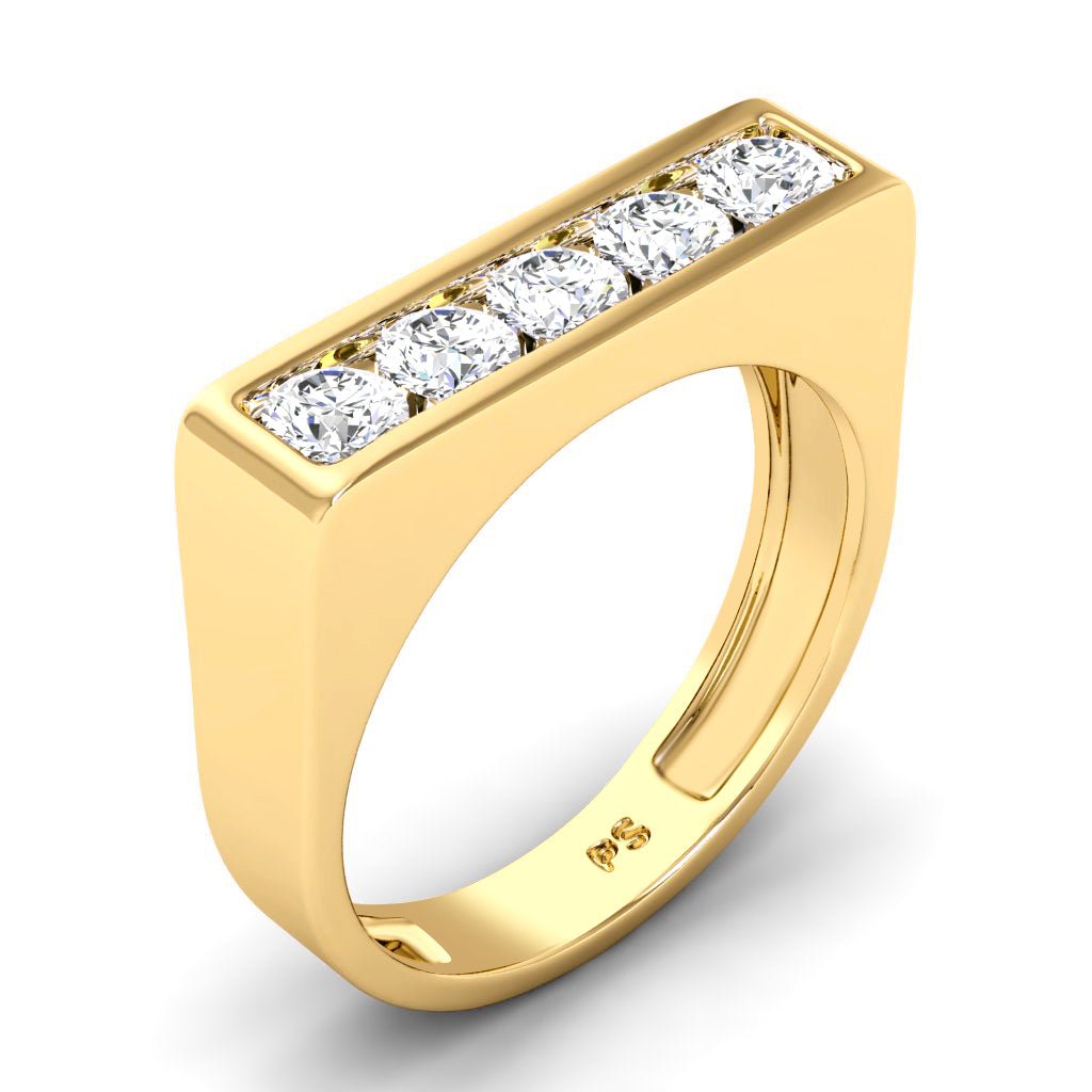 1.00 CT Round Cut Natural Diamonds - Mens Wedding Bands - Primestyle.com