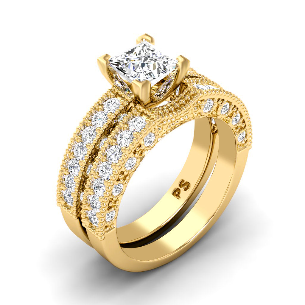 1.60-4.10 CT Round & Princess Cut Lab Grown Diamonds - Bridal Set