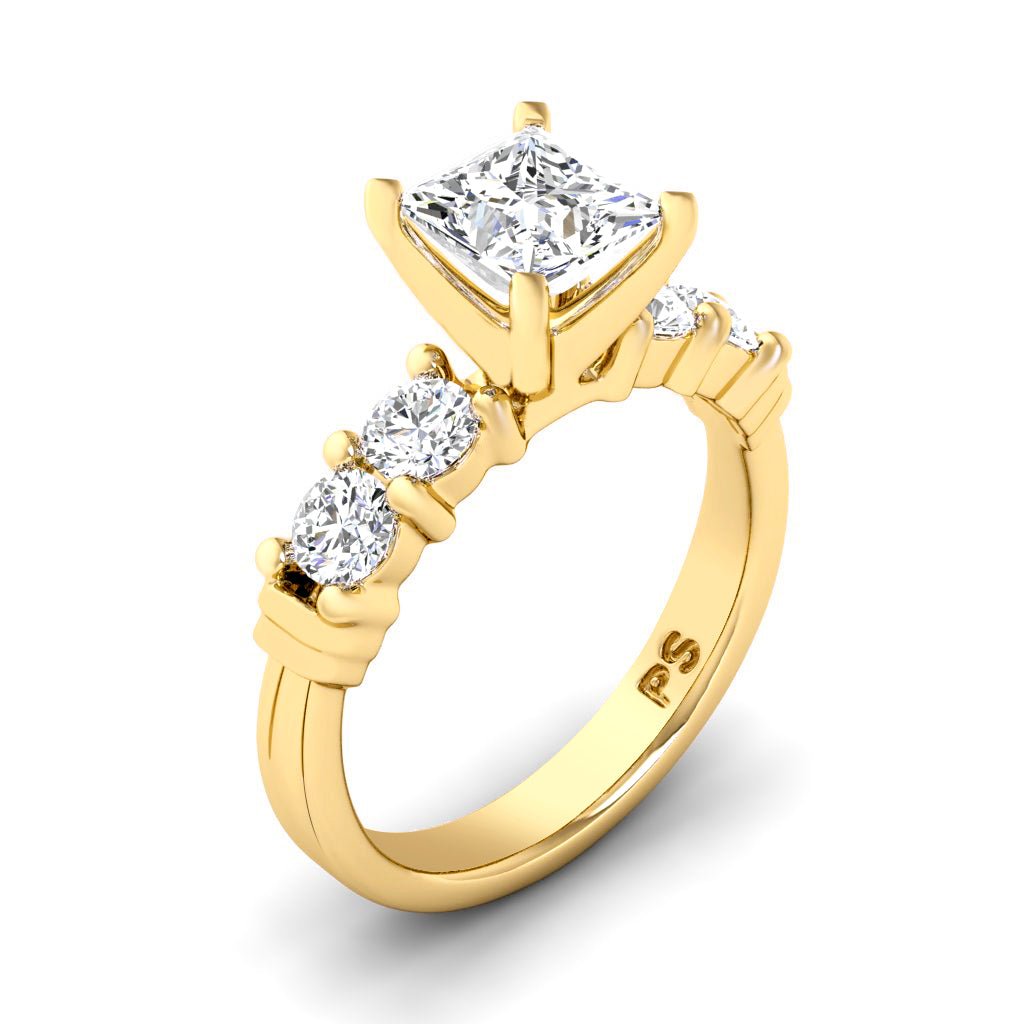 0.95 - 2.10 CT Princess & Round Cut Natural Diamonds - Engagement Ring - Primestyle.com