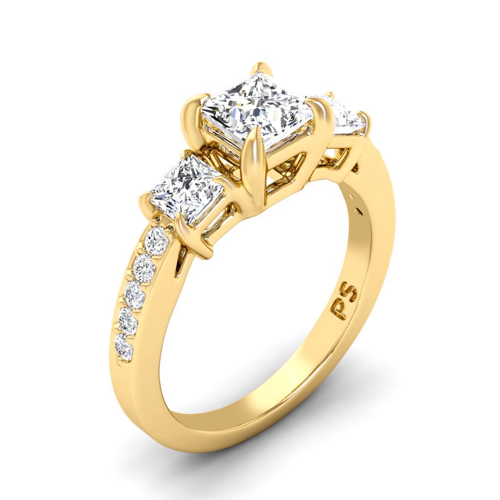 1.20 - 2.35 CT Princess & Round Cut Natural Diamonds - Engagement Ring - Primestyle.com