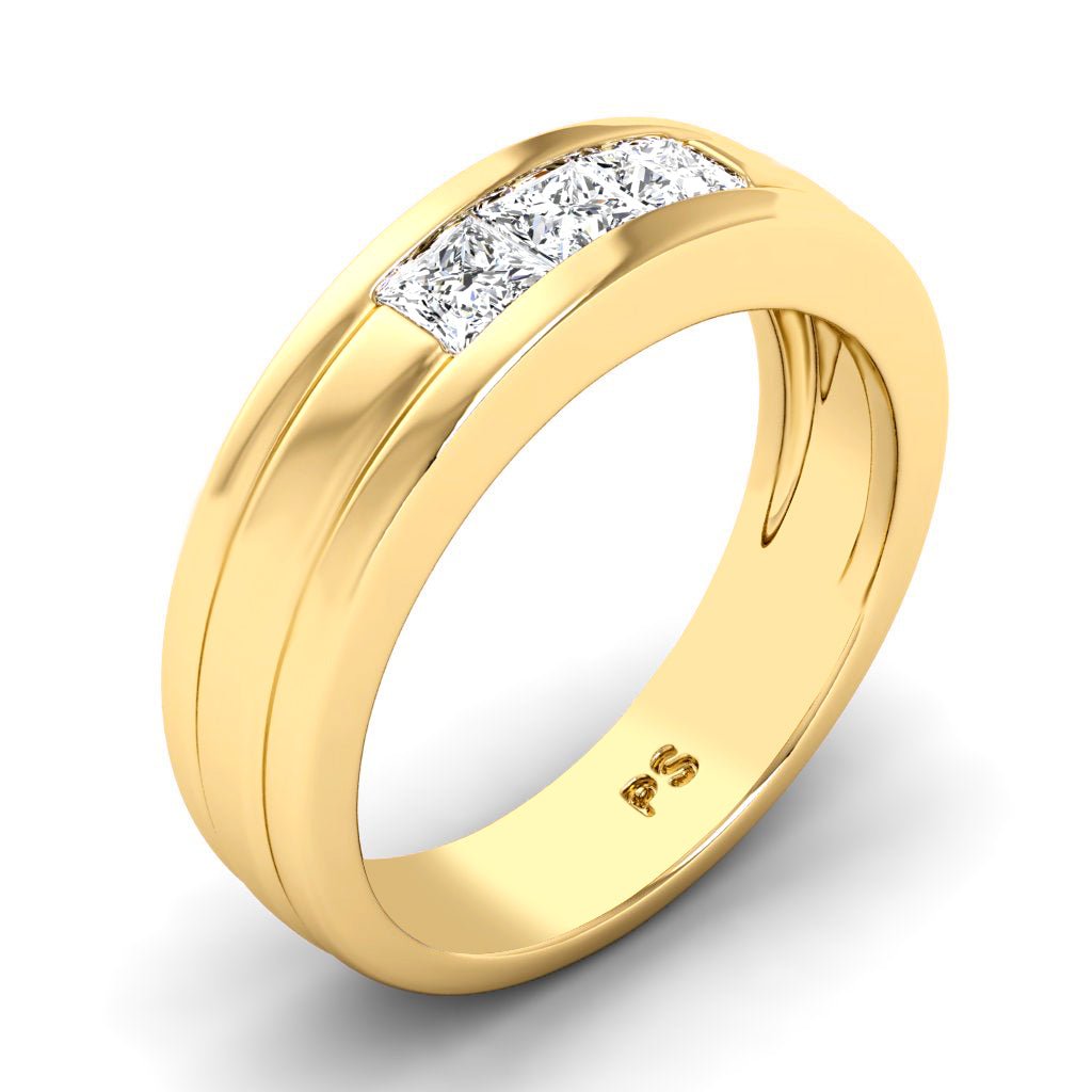 0.90 CT Princess Cut Natural Diamonds - Mens Wedding Bands - Primestyle.com