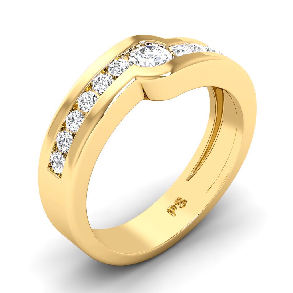 0.60 CT Round Cut Lab Grown Diamonds - Mens Wedding Band - Primestyle.com