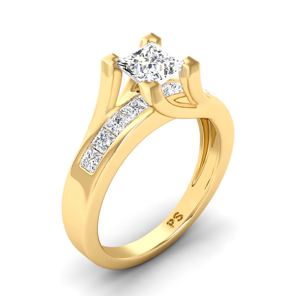 0.80 - 1.95 CT Princess Cut Natural Diamonds - Engagement Ring - Primestyle.com