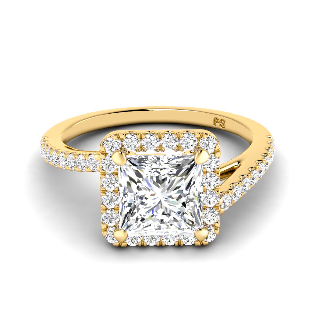 0.85-3.35 CT Round & Princess Cut Lab Grown Diamonds - Halo Ring