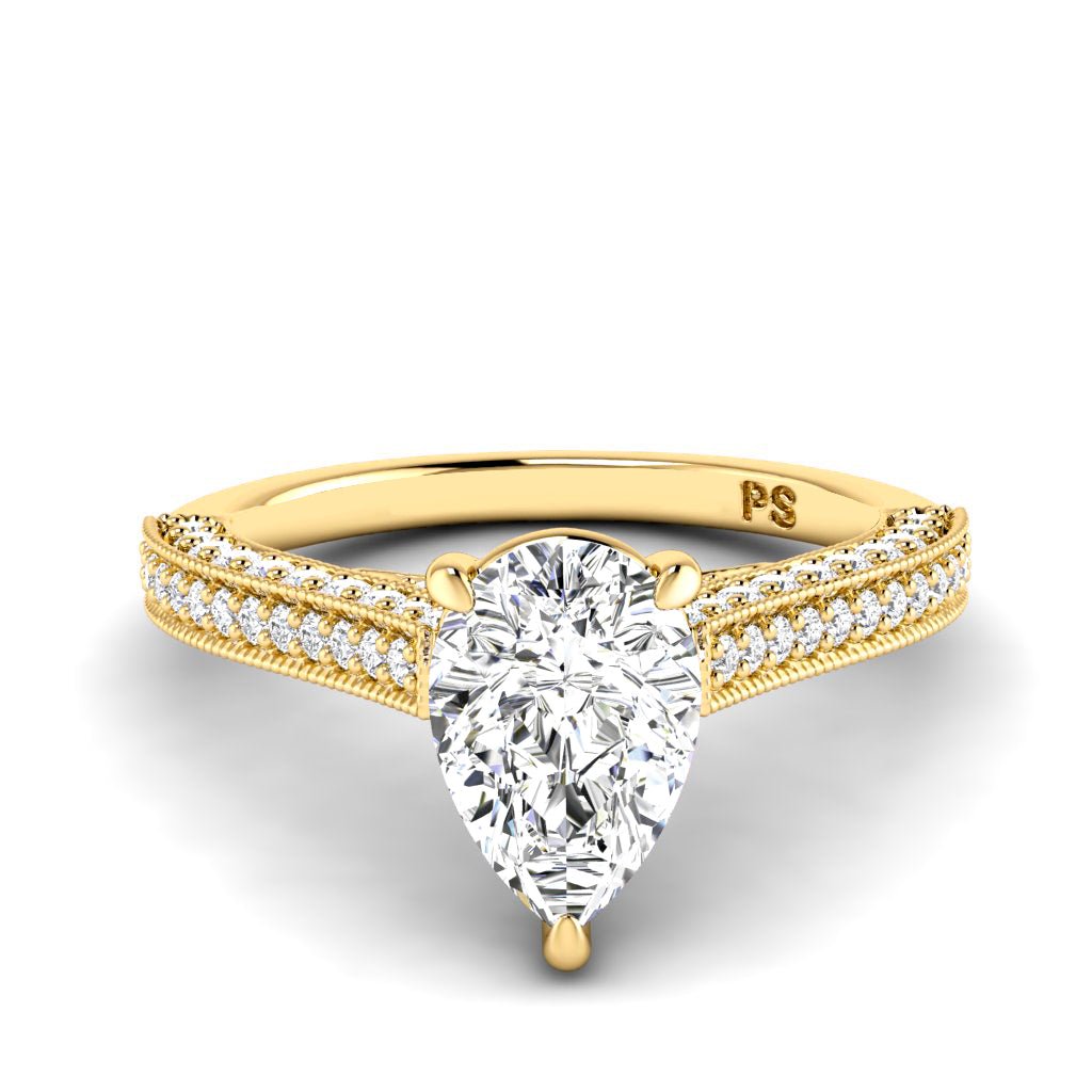 1.15-6.65 CT Pear & Round Cut Lab Grown Diamonds - Engagement Ring