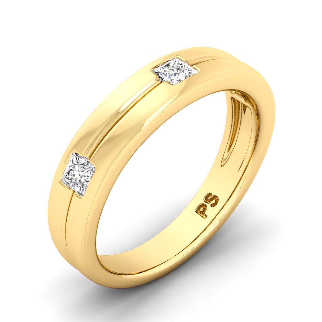 0.45 CT Princess Cut Lab Grown Diamonds - Wedding Band
