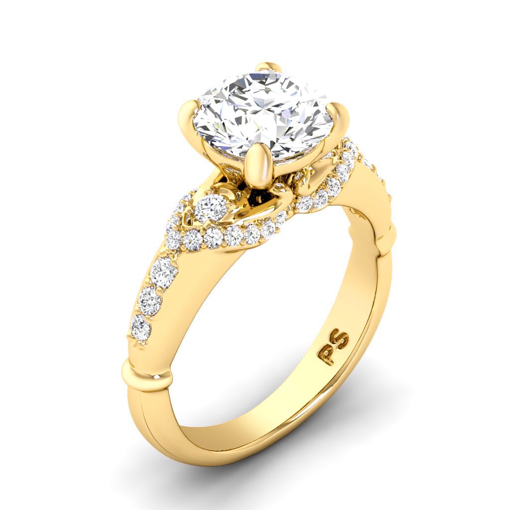 0.75-6.25 CT Round Cut Lab Grown Diamonds - Engagement Ring