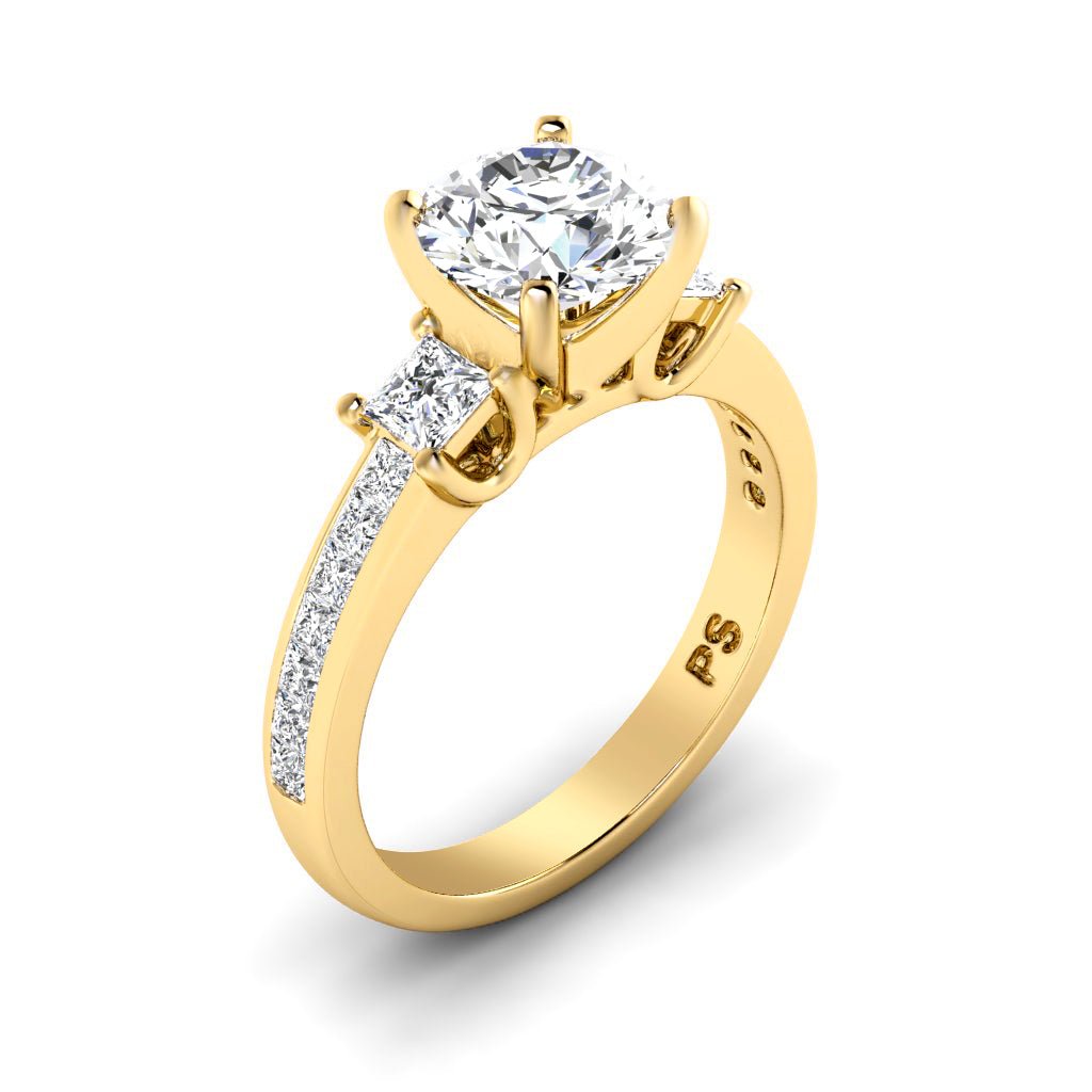 1.25-6.75 CT Princess & Round Cut Lab Grown Diamonds - Engagement Ring