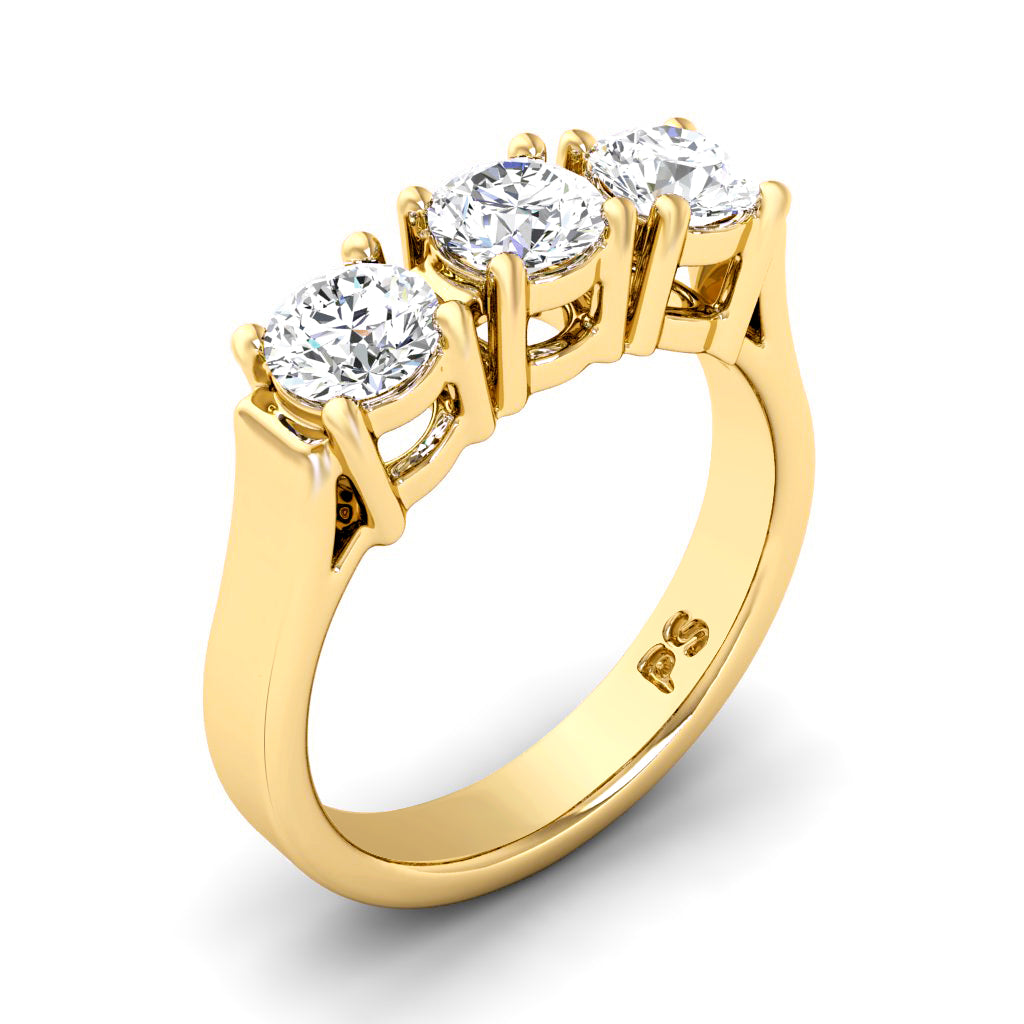 1.05 CT Round Cut Diamonds - Three Stone Ring