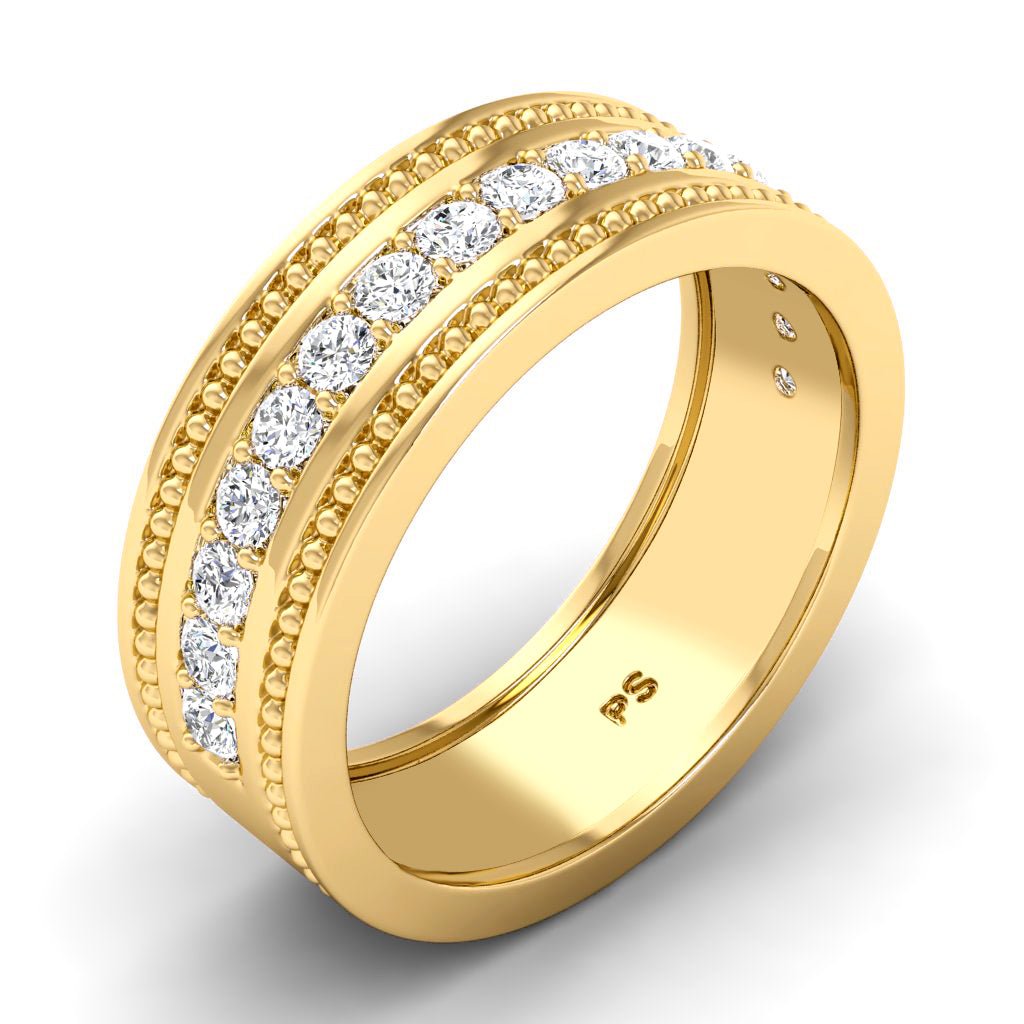 0.80 CT Round Cut Natural Diamonds - Mens Wedding Bands - Primestyle.com