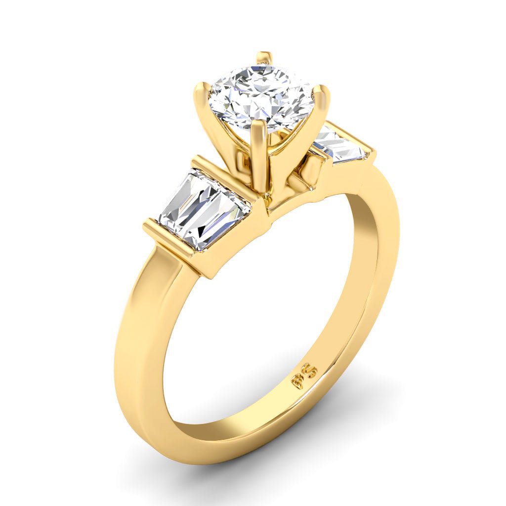 0.90-6.40 CT Round & Taper Cut Lab Grown Diamonds - Engagement Ring