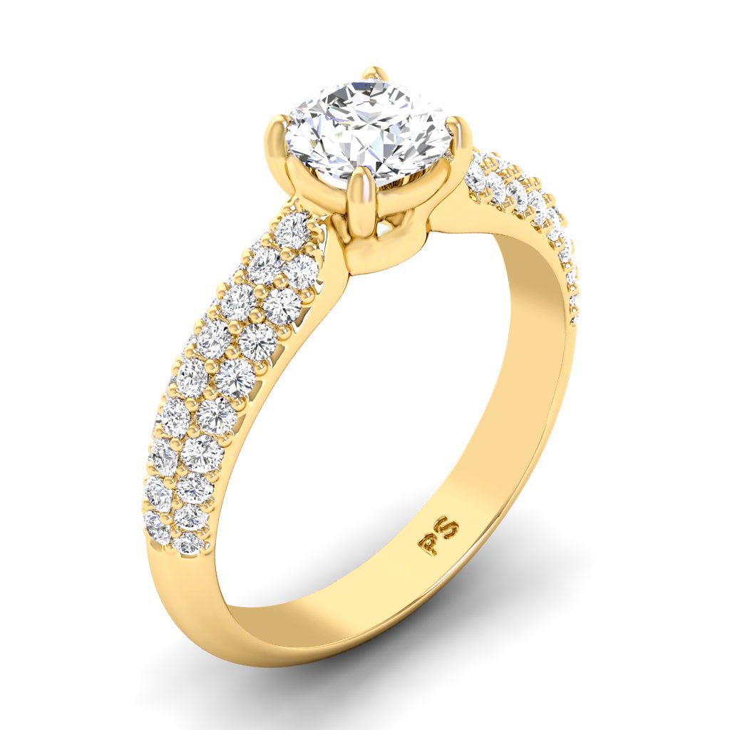 0.85-2.00 CT Round Cut Natural Diamonds - Engagement Ring