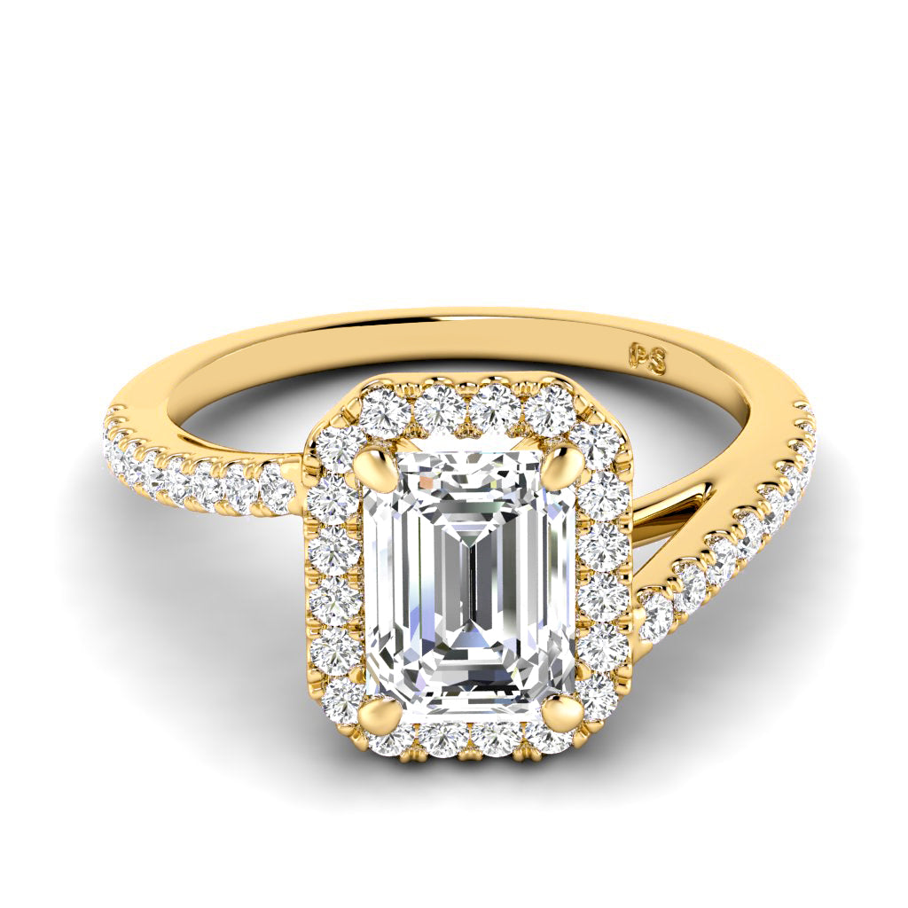 0.85-3.35 CT Round & Emerald Cut Lab Grown Diamonds - Halo Ring