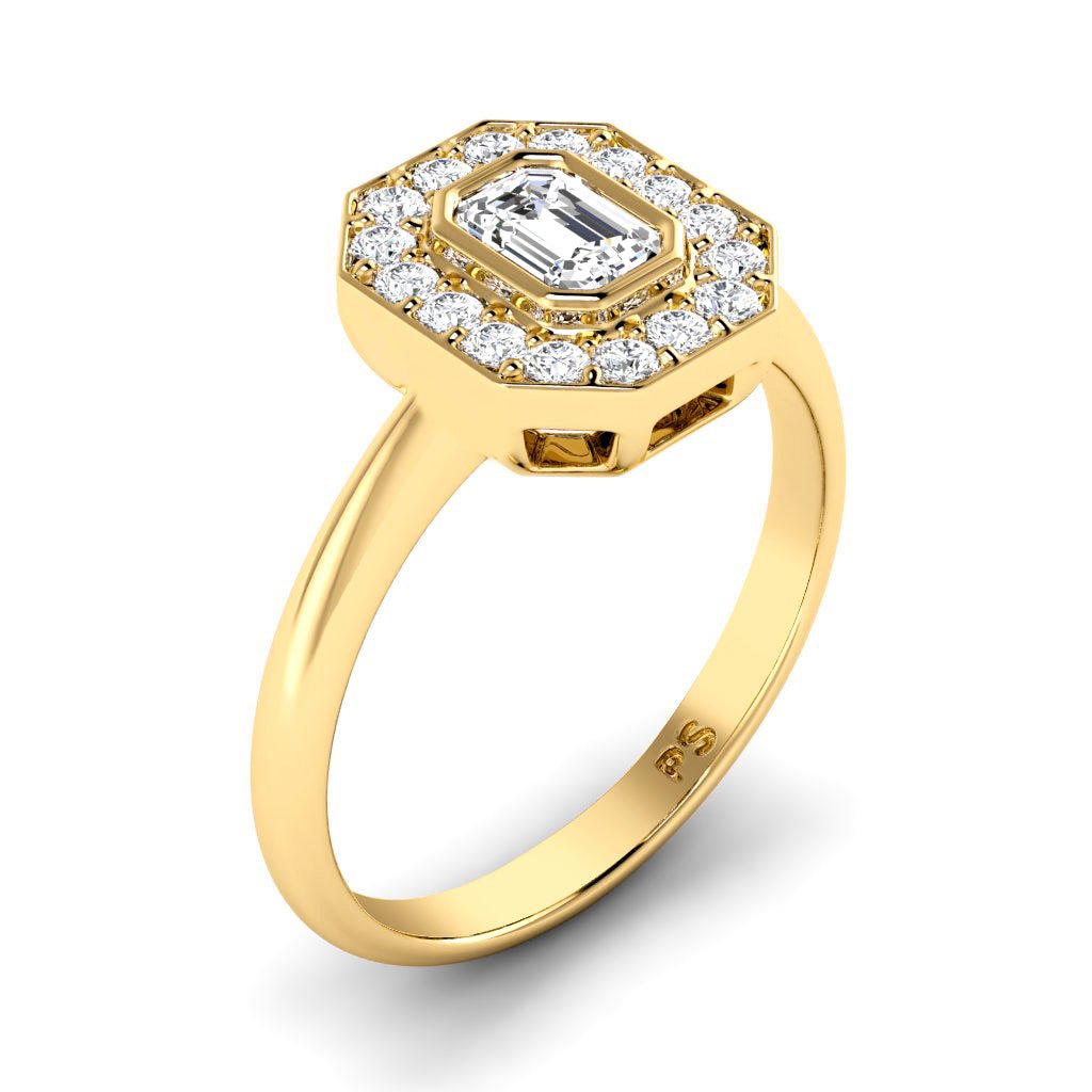 0.70 - 1.85 CT Emerald & Round Cut Natural Diamonds - Engagement Ring - Primestyle.com