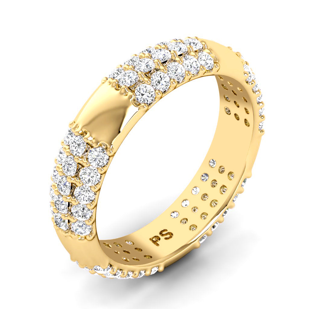 1.50 CT Round Cut Lab Grown Diamonds - Mens Wedding Band