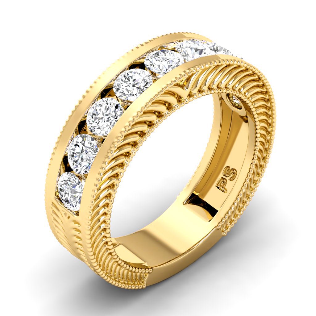 1.25 CT Round Cut Natural Diamonds - Wedding Band