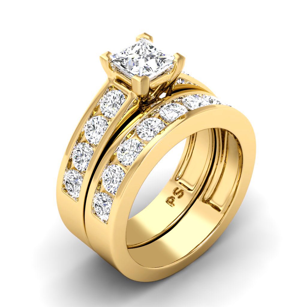 1.95-3.10 CT Princess & Round Cut Natural Diamonds - Bridal Set