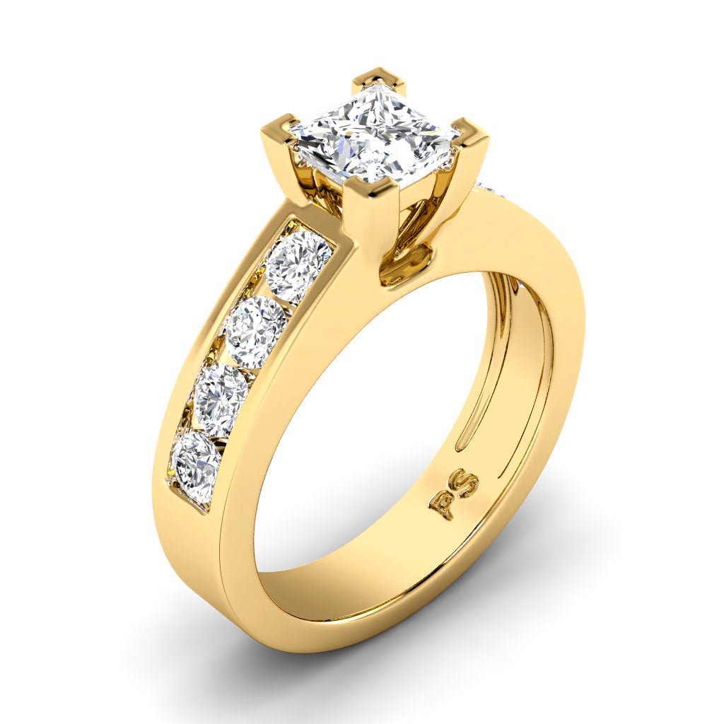 1.15 - 2.30 CT Princess & Round Cut Natural Diamonds - Engagement Ring - Primestyle.com