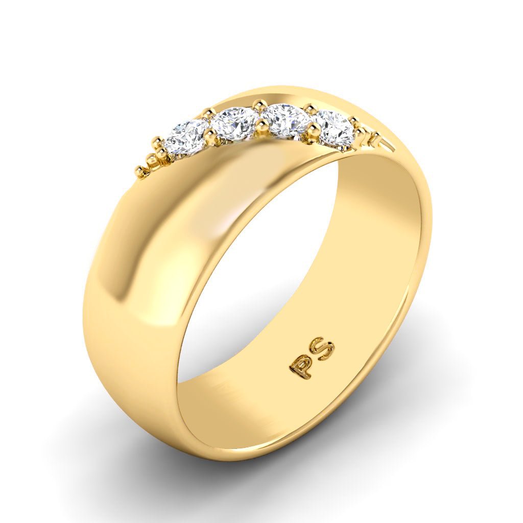 0.30 CT Round Cut Natural Diamonds - Mens Wedding Bands