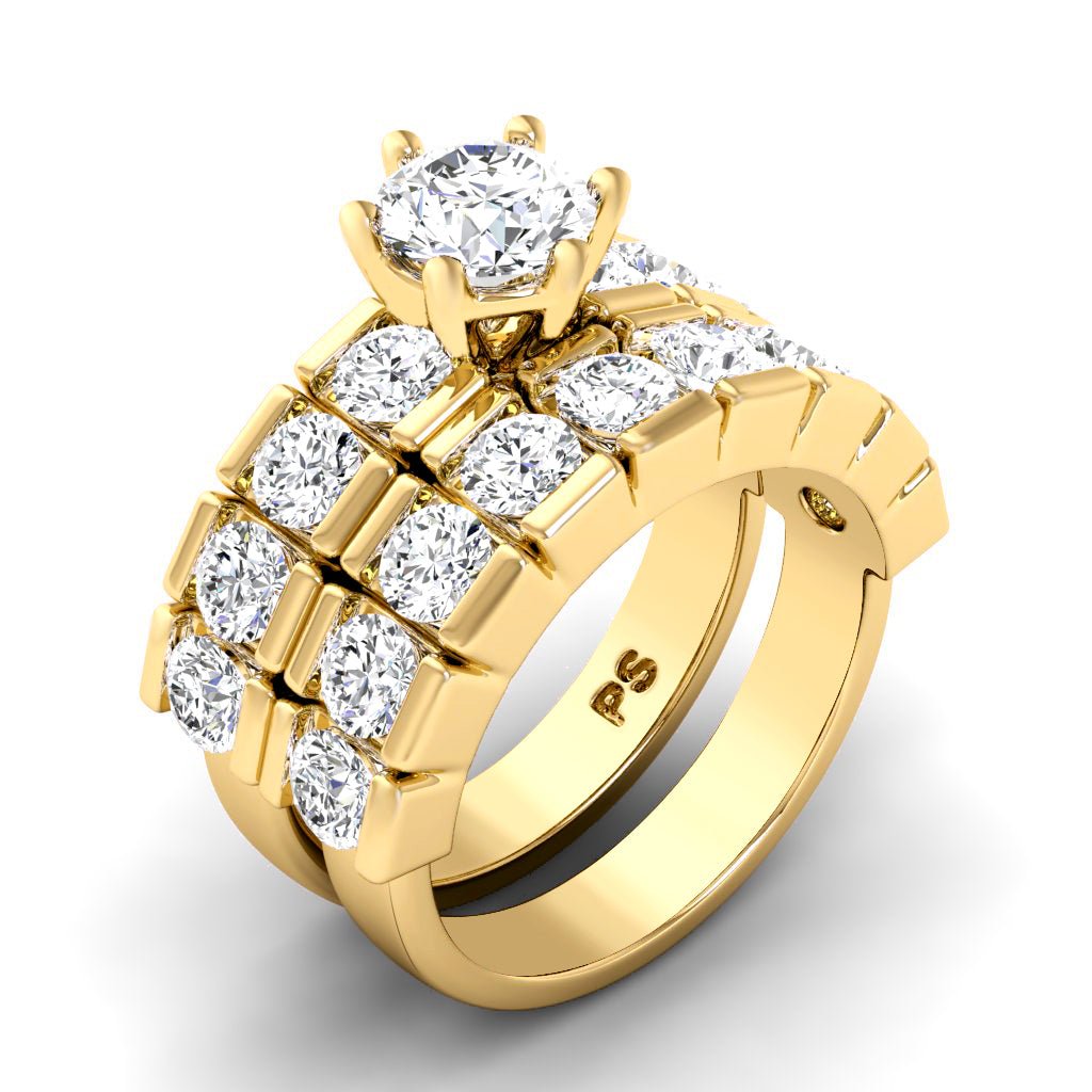 2.60-3.75 CT Round Cut Natural Diamonds - Bridal Set