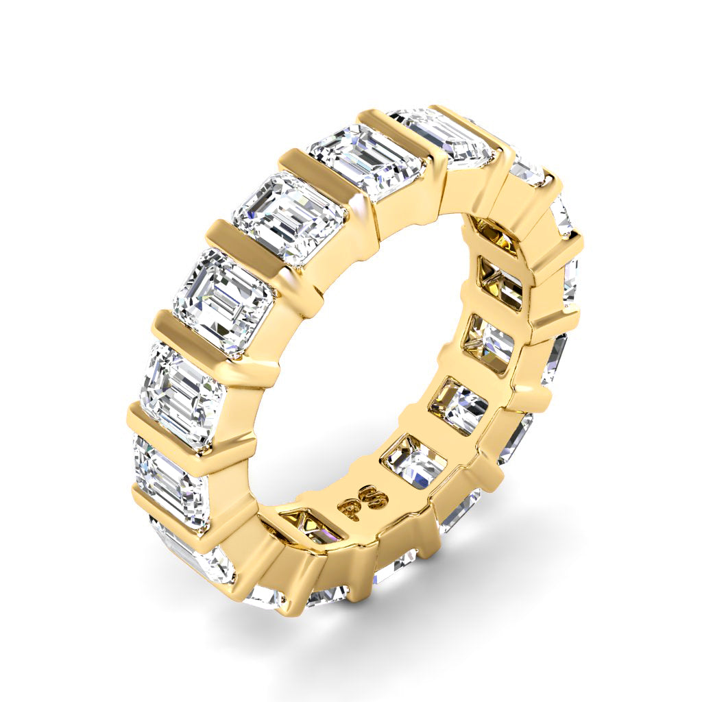 5.50 CT Emerald Cut Lab Grown Diamonds - Eternity Ring